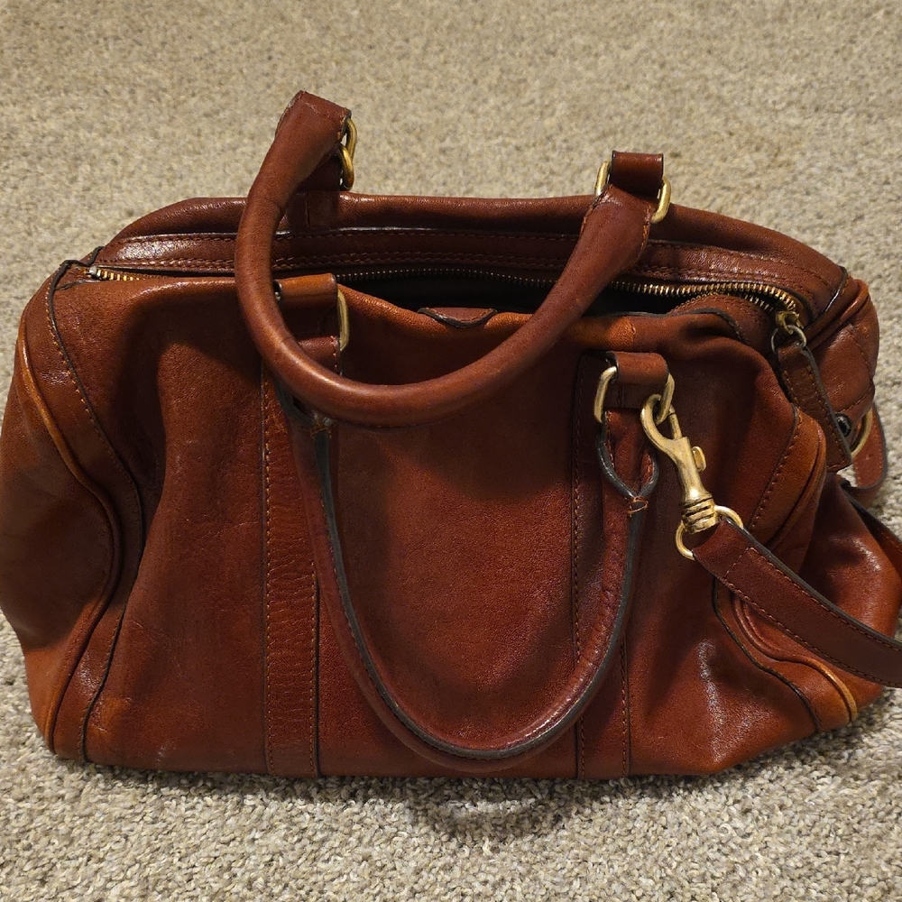 TOSCA BLU Cognac Leather Handbag